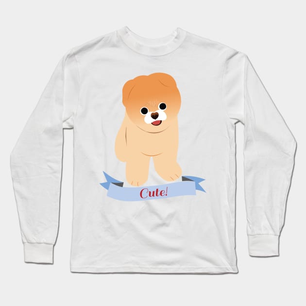 Pomeranian dog Long Sleeve T-Shirt by dddesign